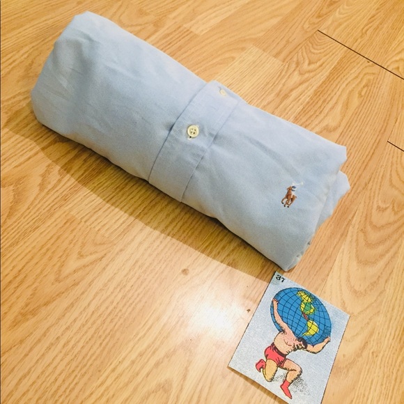 🔥 🏇🏽XL Ralph Lauren Yarmouth Light Blue Shirt - Picture 2 of 4